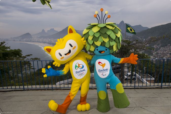 Mascotes dos Jogos Olímpicos e Paralímpicos Rio 2016 posam para fotos (Foto: Rio 2016/ Alex Ferro)