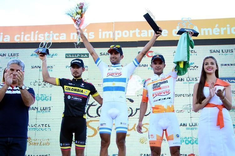 Pódio da 3ª etapa, com Daniel Díaz no lugar mais alto do pódio e Kleber Ramos em terceiro. (Foto: Luis Claudio Antunes/PortalR3)