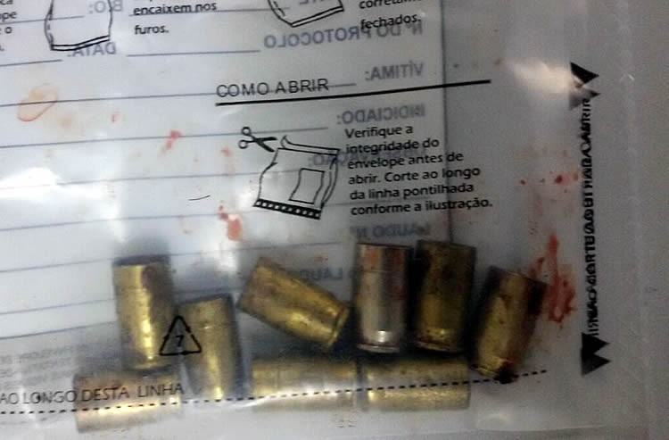 Munições deflagradas encontradas pela polícia no local do crime. (Foto: Polícia Civil/Divulgação)