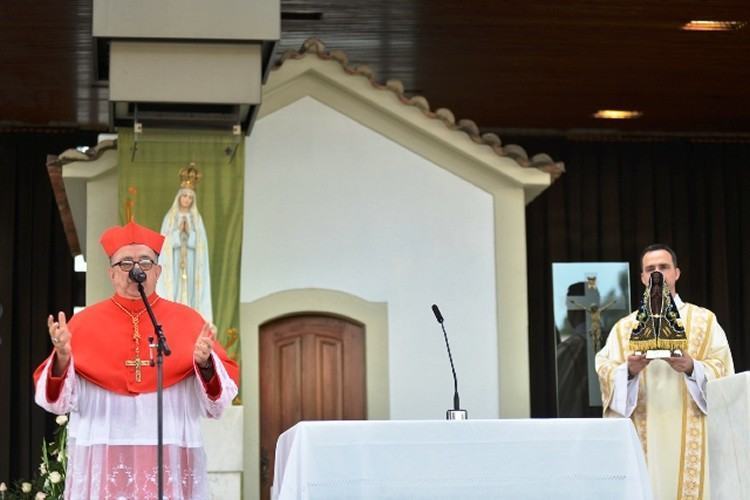 O Cardeal Arcebispo de Aparecida, Dom Raymundo Damasceno Assis, presidiu a celebração. (Foto: Thiago Leon/Santuário de Aparecida)