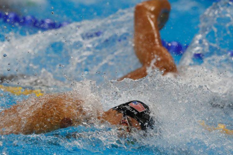 Estados Unidos vence o revezamento 4 x 100m nado livre nos Jogos Olímpicos Rio 2016, no Estádio Aquático. (Fernando Frazão/Agência Brasil)