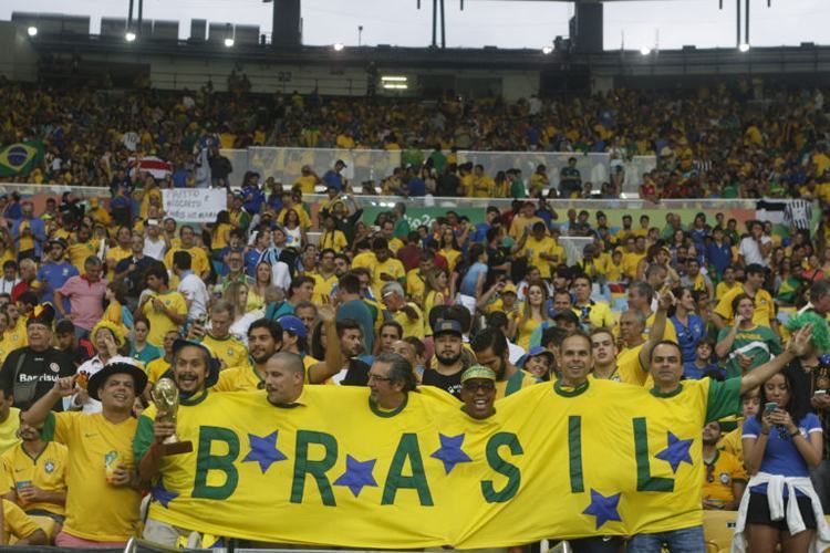 Torcida brasileira empurrou o time durante todo o jogo. (Foto: Fernando Frazão/ Agência Brasil)