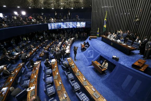 Começa sessão de julgamento do impeachment da presidenta afastada Dilma Rousseff no Senado. (Foto: Marcelo Camargo/Agência Brasil)