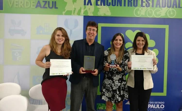 Em cerimônia realizada no último dia 8 em São Paulo, onde a cidade, com 89,97 pontos no Índice de Avaliação Ambiental (IAA), recebeu a premiação. (Foto: Divulgação/PMC)