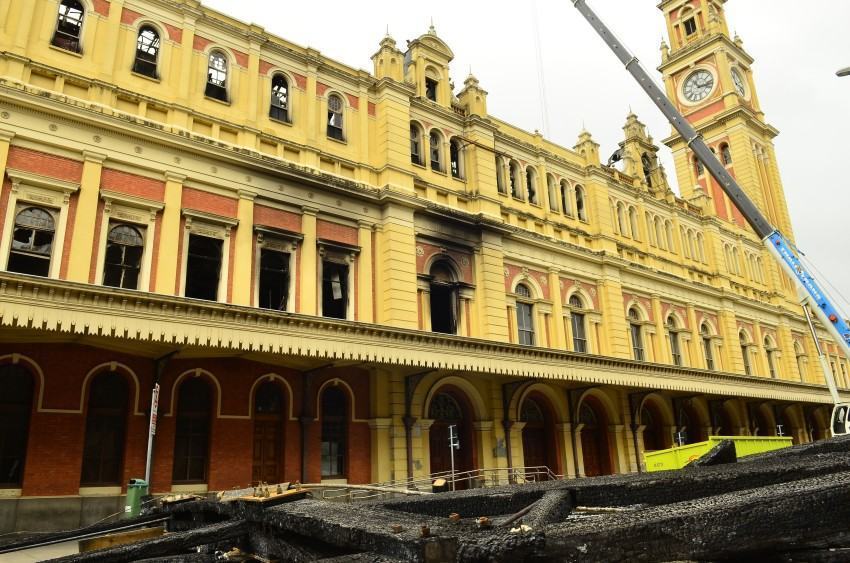 O Museu da Lingua Portugesa, na estação da Luz, após o incêndio q destruiu parte do acervo. (Foto: Rovena Rosa/Agência Brasil)