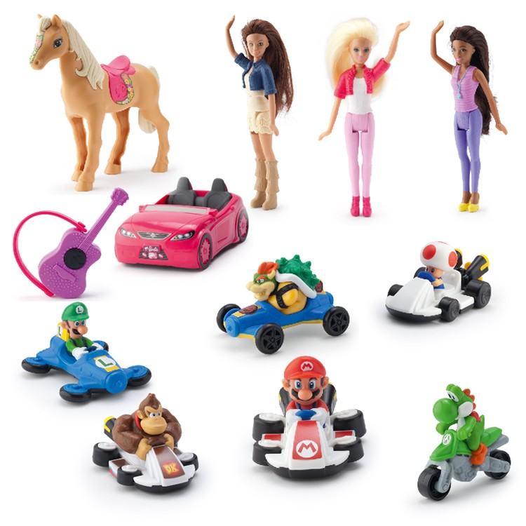 Brinquedos inspirados em Mario Kart e Barbie chegam aos McDonald’. (Foto: divulgação)