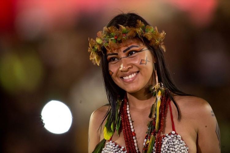 Palmas (TO) - Mulheres de diversas etnias participam de desfile de beleza indígena durante os Jogos Mundiais dos Povos Indígenas. (Foto: Marcelo Camargo/Agência Brasil)