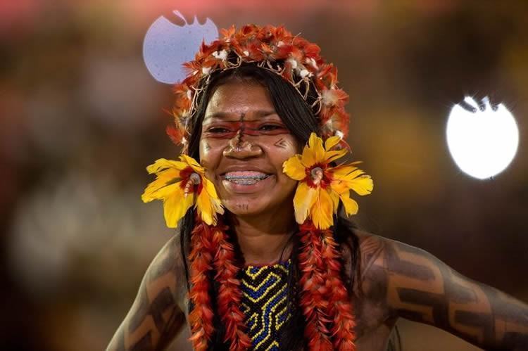 Palmas (TO) - Mulheres de diversas etnias participam de desfile de beleza indígena durante os Jogos Mundiais dos Povos Indígenas. (Foto: Marcelo Camargo/Agência Brasil)