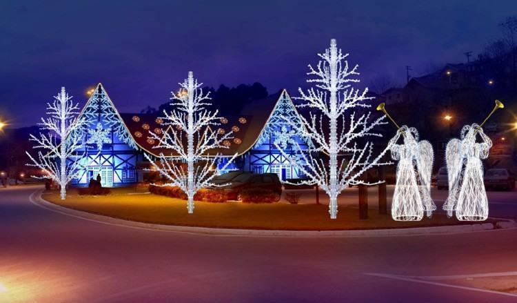 Projeto de iluminação de Campos do Jordão. (Foto: Divulgação/PMCJ)