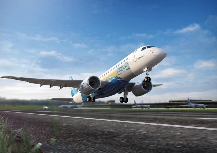 O modelo apresentado será o E190-E2, com primeiro voo programado para o segundo semestre de 2016 e entrada em serviço prevista para 2018. (Foto: Embraer)
