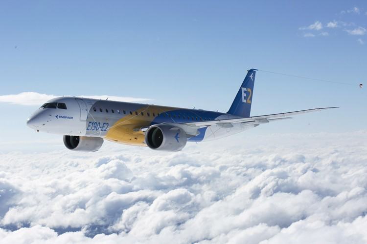 O E190-E2 tem o mesmo número de assentos do atual E190, podendo ser configurado com 97 lugares em duas classes de serviço. (Foto: Embraer)