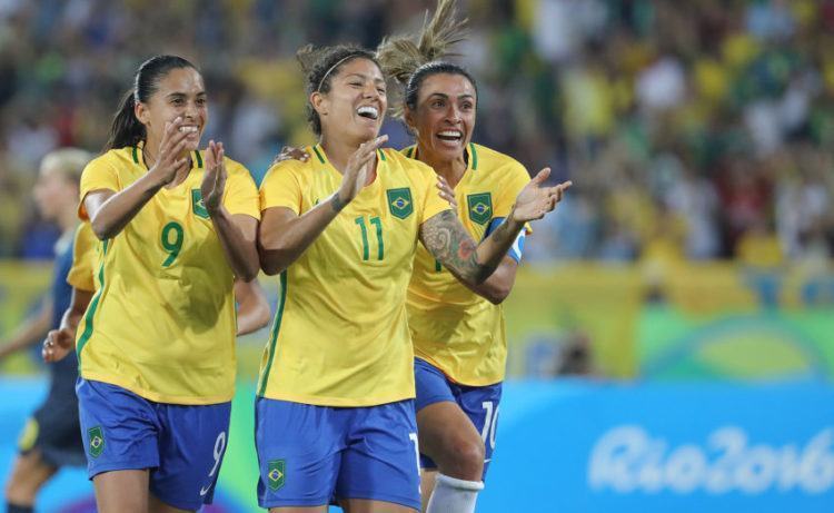 A número 11, Cristiane deixou o campo aos 21 minutos do segundo tempo da partida em que o Brasil derrotou a Suécia por 5 a 1, no Engenhão. (Foto: Ricardo Stuckert/CBF)