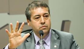 O ministro do Trabalho, Ronaldo Nogueira, participa de audiência pública conjunta das Comissões de Direitos Humanos (CDH) e de Assuntos Sociais (CAS) do Senado (Marcelo Camargo/Agência Brasil)