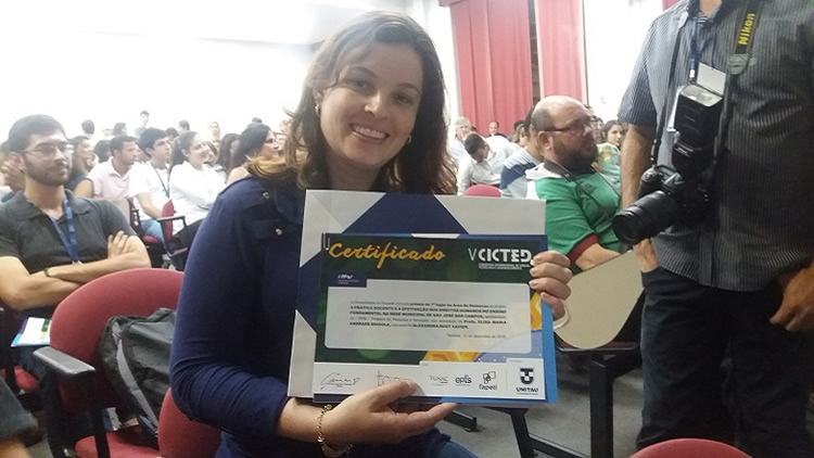 Alexandra Rost conquistou o primeiro lugar no V Congresso Internacional de Ciência e Tecnologia (CICTED) da Unitau. (Divulgação/PMSJC) 