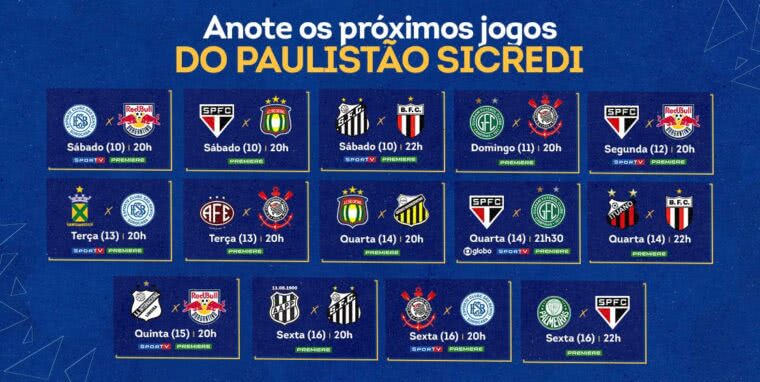 Confira programação de jogos do Paulistão na retomada do futebol