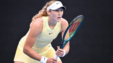 Mirra Andreeva of Russia during the Australian Open AO 2024 Grand Slam tennis tournament on January 21, 2024 at Melbourne Park in Australia.