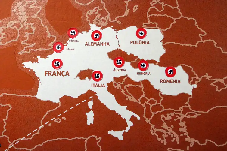 Mapa-múndi mostra avanço do nazismo na Europa