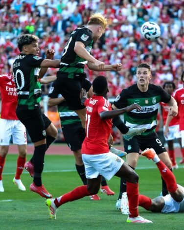 O dinamarquês Conrad Harder desempatou a partida a favor dos leões no prolongamento (Foto Sporting CP)