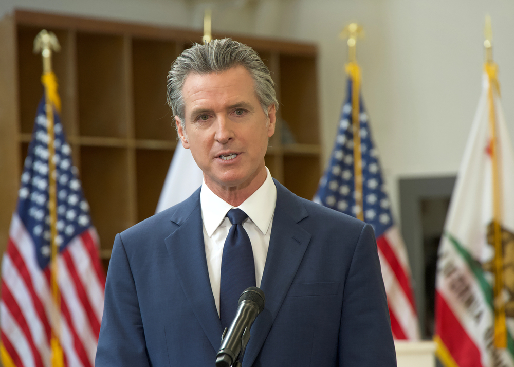 Governador da Califórnia, Gavin Newsom.
