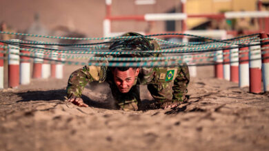 Militares durante a competição