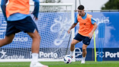 O extremo espanhol Borja Sainz (ex-Norwich) já trabalha com os restantes colegas Foto FC Porto