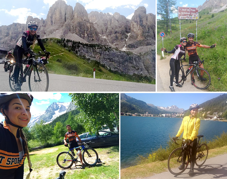 Fotos nossas de bike na Itália, Suíça e na divisa com a França, em 2018. (Foto: Arquivo Pessoal)