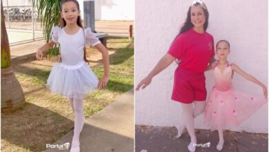 Sophia Maria e a professora Esther Follmann