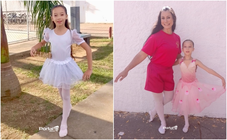 Sophia Maria e a professora Esther Follmann