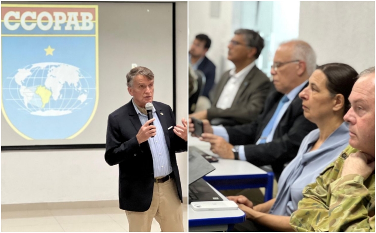 Com militares da França, Reino Unido e Peru, fortalece a diplomacia militar brasileira, tornando o CCOPAB referência internacional em missões de paz.