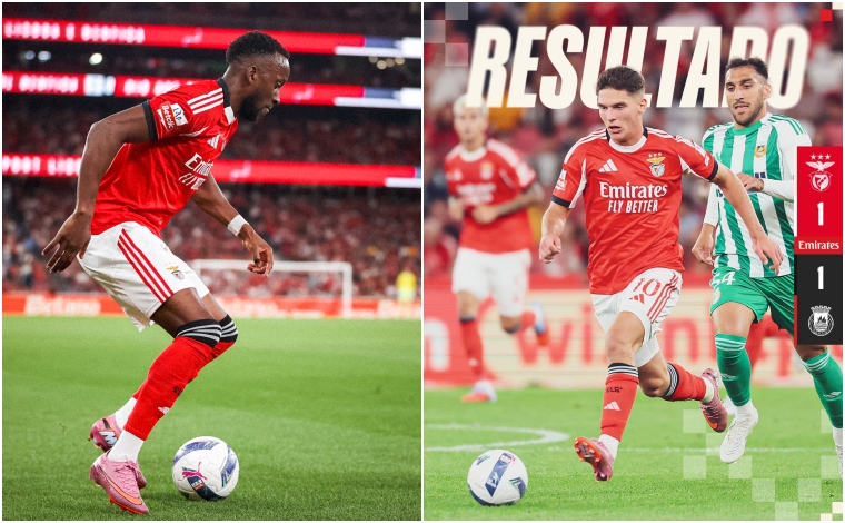 Jogadores do Benfica em ação