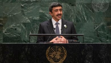 O vice-primeiro-ministro e ministro das Relações Exteriores dos Emirados Árabes Unidos (EAU), Abdullah bin Zayed Al Nahyan