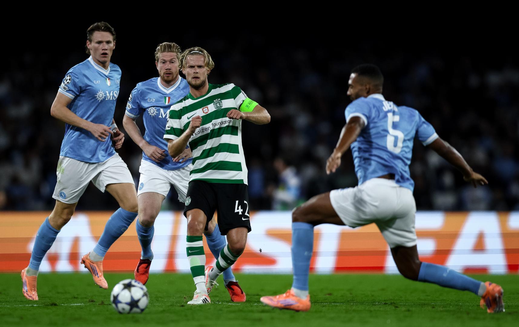 Morten Hjulmand esteve muito perto de dar o empate à sua equipa