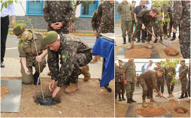 Autoridades participaram do plantio de árvore.