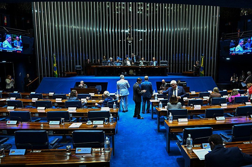 O Plenário do Senado durante as votações desta quarta-feira Fonte: Agência Senado