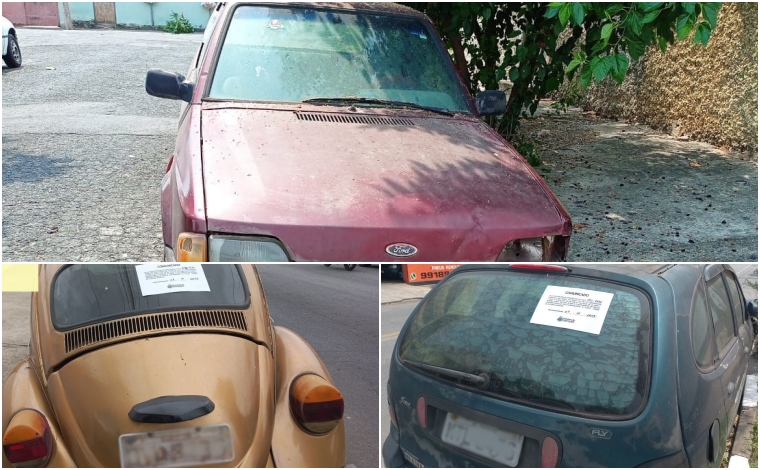 Veículos abandonados são retirados em operação da Prefeitura de Pindamonhangaba