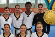Equipe amarelinha derrotou Coreia do Sul na final por 2 rounds a 0. (Foto: © Reprodução Instagram / CBTKD oficial)