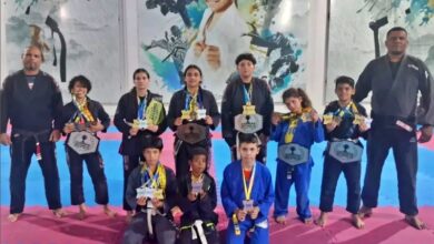 atletas do Projeto Rayane durante o Campeonato Brasileiro de Jiu-Jitsu – Fevaplam, realizado em Caçapava