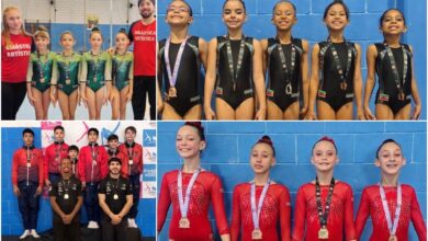 Atletas de Pindamonhangaba durante apresentações na Copa São Paulo de Ginástica Artística
