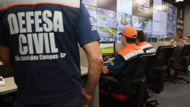 As equipes da Defesa Civil também estão presentes no CSI para ampliar o monitoramento e as ações preventivas - Foto: Claudio Vieira/PMSJC