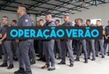 Policiais e bombeiros atuando na Operação Verão em Ubatuba