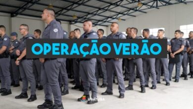 Policiais e bombeiros atuando na Operação Verão em Ubatuba