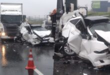 Engavetamento provoca interdição parcial na Rodovia Presidente Dutra em Taubaté