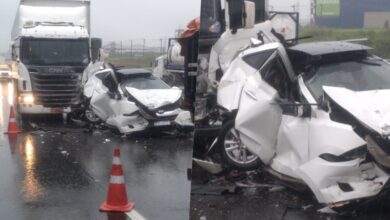 Engavetamento provoca interdição parcial na Rodovia Presidente Dutra em Taubaté