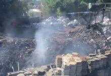 Incêndio em depósito de reciclagem mobiliza Bombeiros em Caçapava