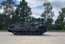 Leopard 1 A5 do Exército Brasileiro durante processo de revitalização em Santa Maria (RS)